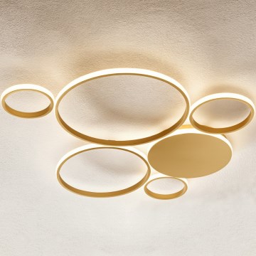 Ondaluce - Candeeiro de tecto LED dimerizável POIS LED/68W/230V dourado