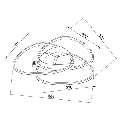 Ondaluce - Candeeiro de tecto LED dimerizável ROSE LED/60W/230V 50x54 cm dourado