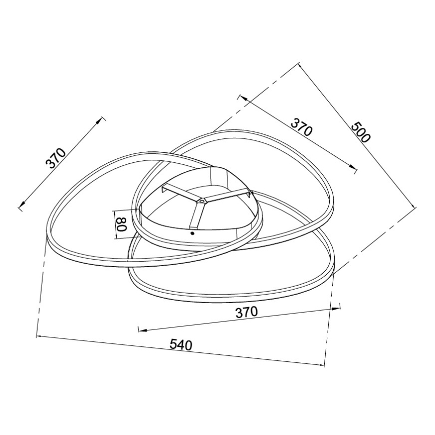 Ondaluce - Candeeiro de tecto LED dimerizável ROSE LED/60W/230V 50x54 cm dourado