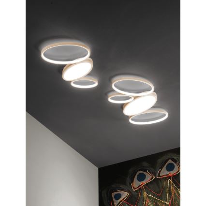 Ondaluce - Candeeiro de tecto LED regulável RICE LED/25W/230V 38x63 cm dourado