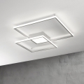 Ondaluce - Candeeiro de teto LED dimerizável DOWEL LED/46W/230V 55x55 cm prateado