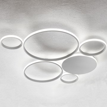 Ondaluce - Candeeiro de teto LED dimerizável POIS LED/68W/230V prateado