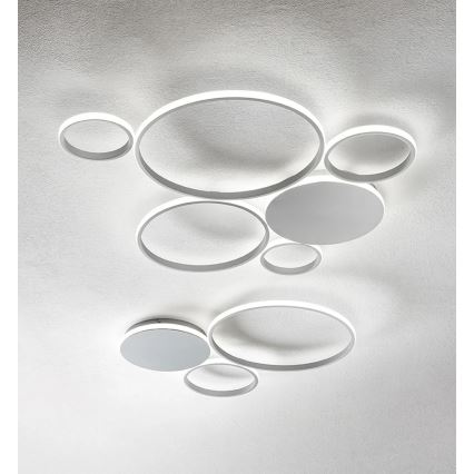 Ondaluce - Candeeiro de teto LED dimerizável POIS LED/68W/230V prateado