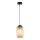 Ondaluce - Candeeiro pendente BONNIE com cabo 1xE27/15W/230V diâmetro 15,5 cm preto/bege fumê