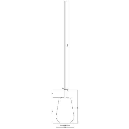 Ondaluce - Candeeiro pendente com cabo THELMA 1xE27/15W/230V Ø 19 cm preto/cinzento fumado