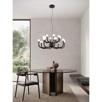 Ondaluce - Candeeiro pendente DERBY com cabo 16xG9/7W/230V Ø 81,5 cm, preto