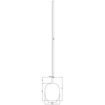 Ondaluce - Candeeiro suspenso THELMA 1xE27/15W/230V Ø 19,5 cm preto/cinzento fumado