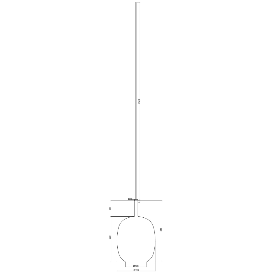 Ondaluce - Candeeiro suspenso THELMA 1xE27/15W/230V Ø 19,5 cm preto/cinzento fumado