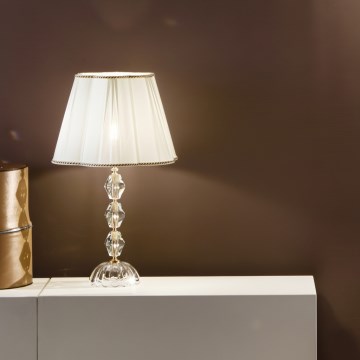 Ondaluce - Lâmpada de mesa de cristal BRIGIDA 1xE27/15W/230V creme/transparente