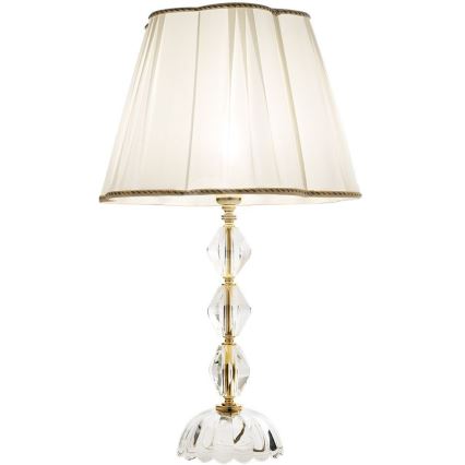 Ondaluce - Lâmpada de mesa de cristal BRIGIDA 1xE27/15W/230V creme/transparente