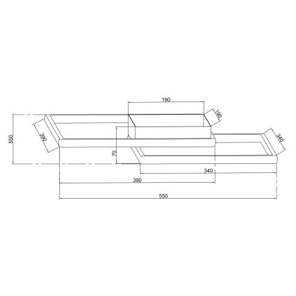 Ondaluce - Luminária de teto LED dimerizável DOWEL LED/46W/230V 55x55 cm dourada