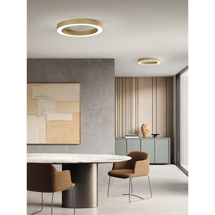 Ondaluce - Luminária de teto LED dimerizável GLOBUS LED/40W/230V 3000/4000K Ø 60 cm dourada