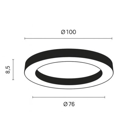 Ondaluce - Luminária de teto LED regulável GLOBUS LED/80W/230V 3000/4000K Ø 100 cm preta