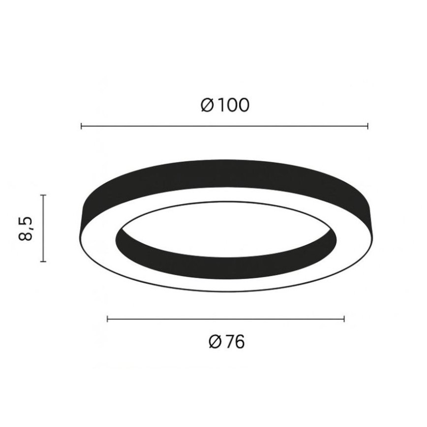 Ondaluce - Luminária de teto LED regulável GLOBUS LED/80W/230V 3000/4000K Ø 100 cm preta