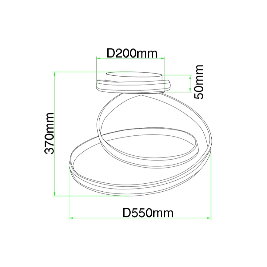 Ondaluce - Luminária de teto LED dimerizável VUELTA LED/37W/230V Ø 55 cm branca