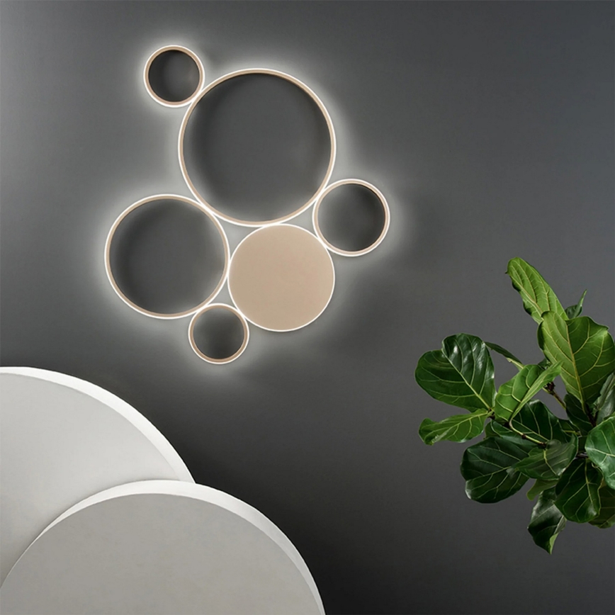 Ondaluce - Luminária de teto LED regulável POIS LED/68W/230V dourada