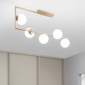 Ondaluce - Lustre com haste MONILE 5xE14/10W/230V dourado/branco