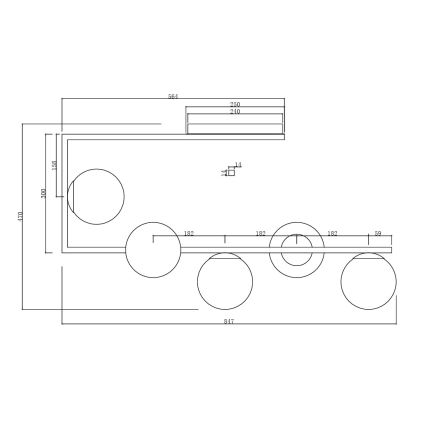 Ondaluce - Lustre com haste MONILE 5xE14/10W/230V dourado/branco