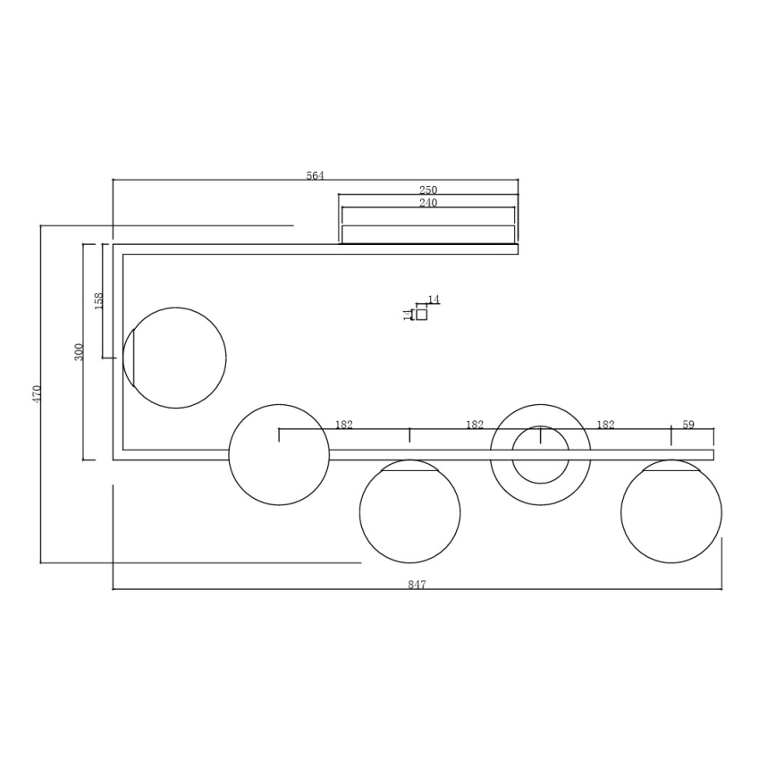 Ondaluce - Lustre com haste MONILE 5xE14/10W/230V dourado/branco