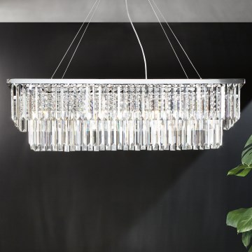 Ondaluce - Lustre de cristal suspenso por cabo DAIQUIRI 8xE14/10W/230V cromado brilhante