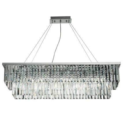 Ondaluce - Lustre de cristal suspenso por cabo DAIQUIRI 8xE14/10W/230V cromado brilhante