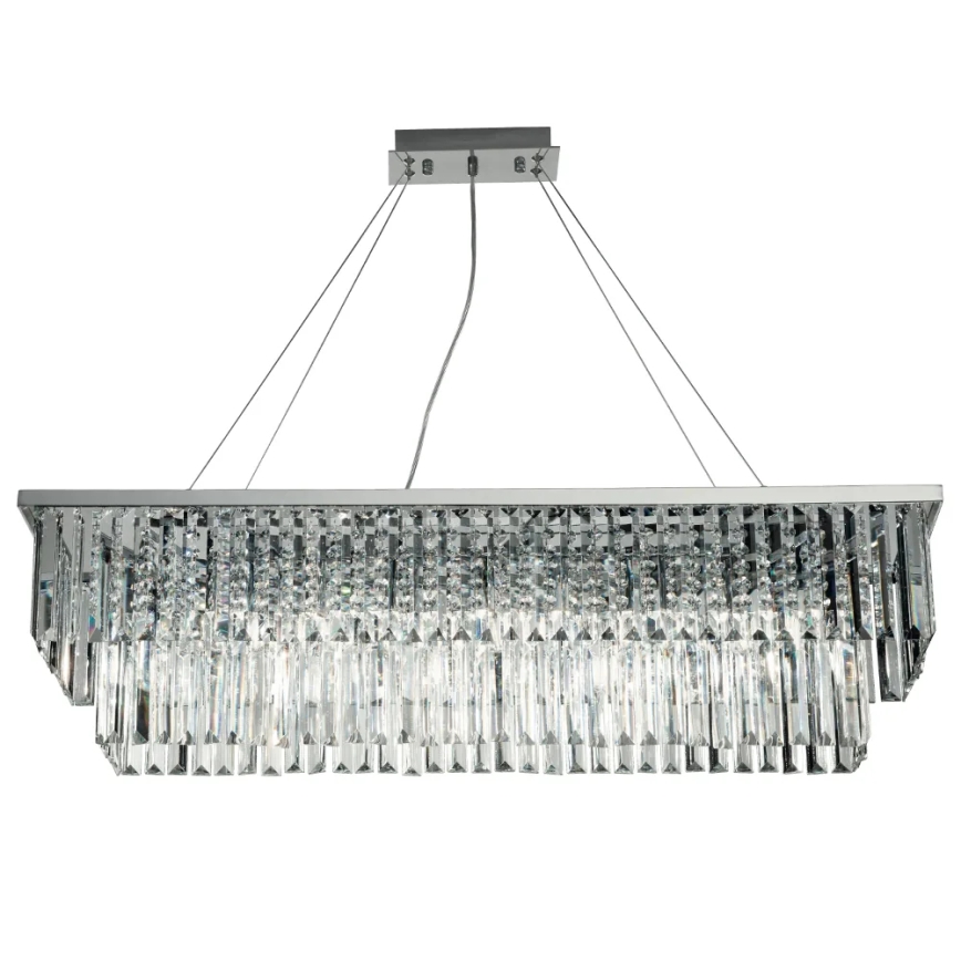Ondaluce - Lustre de cristal suspenso por cabo DAIQUIRI 8xE14/10W/230V cromado brilhante