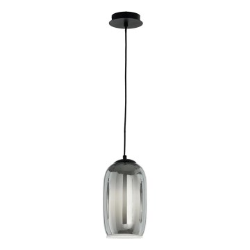Ondaluce - Lustre em cabo BONNIE 1xE27/15W/230V Ø 15,5 cm preto/fumado