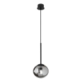 Ondaluce - Lustre em cabo JEWEL 1xE14/10W/230V Ø 17 cm preto/fumê