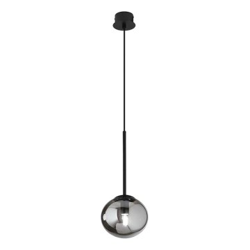 Ondaluce - Lustre em cabo JEWEL 1xE14/10W/230V Ø 17 cm preto/fumê