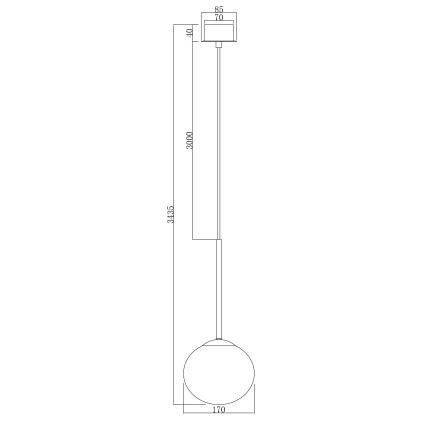 Ondaluce - Lustre em cabo JEWEL 1xE14/10W/230V Ø 17 cm preto/fumê