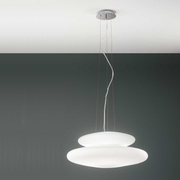 Ondaluce - Lustre em cabo PAGODA 3xE27/15W/230V + 2xE27/15W Ø 50 cm branco