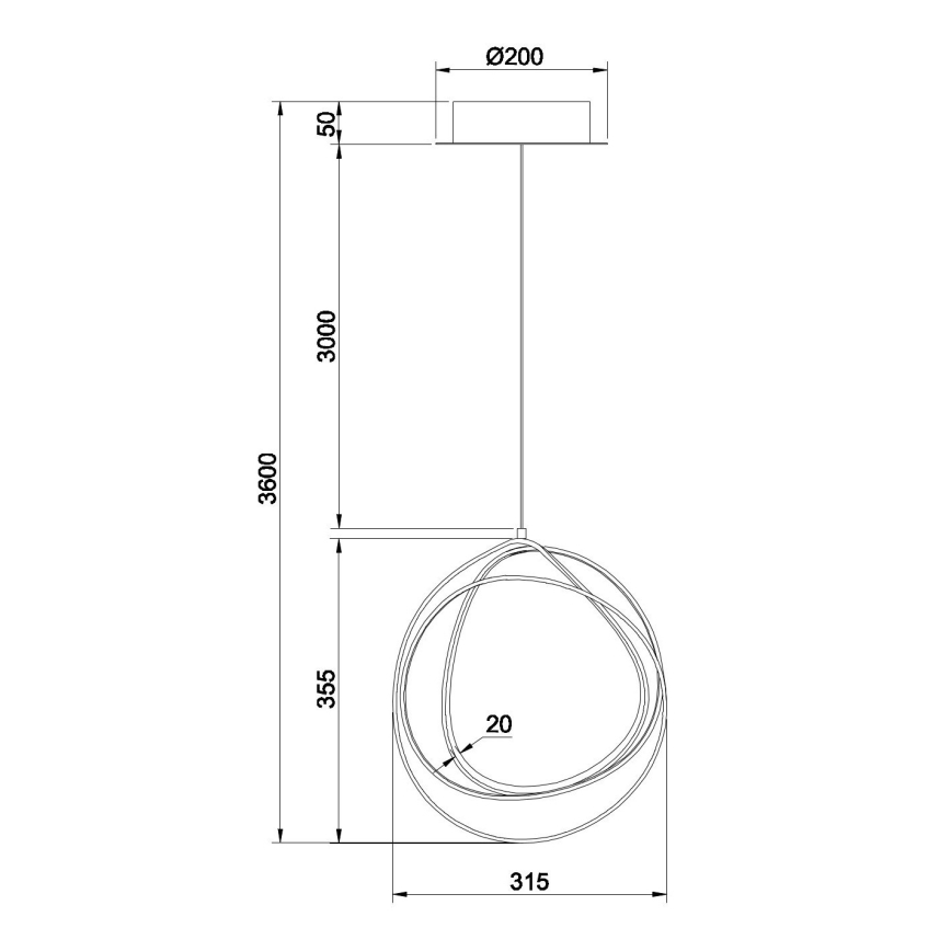 Ondaluce - Lustre LED dimável suspenso por cabo GOLDEN LED/28W/230V Ø 31,5 cm dourado