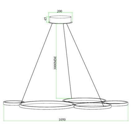 Ondaluce - Lustre LED dimerizável em cabo POIS LED/60W/230V prateado