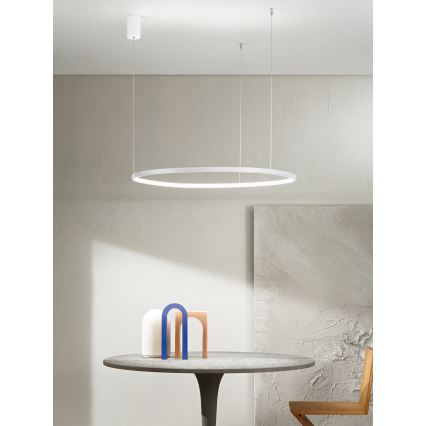 Ondaluce - Lustre LED dimerizável suspenso por cabo SOEL LED/38W/230V 3000/4000K Ø 80 cm branco