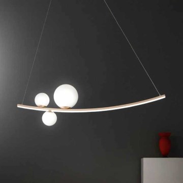 Ondaluce - Lustre LED dimerizável suspenso por cabo ALTALENA LED/48W/230V dourado/branco