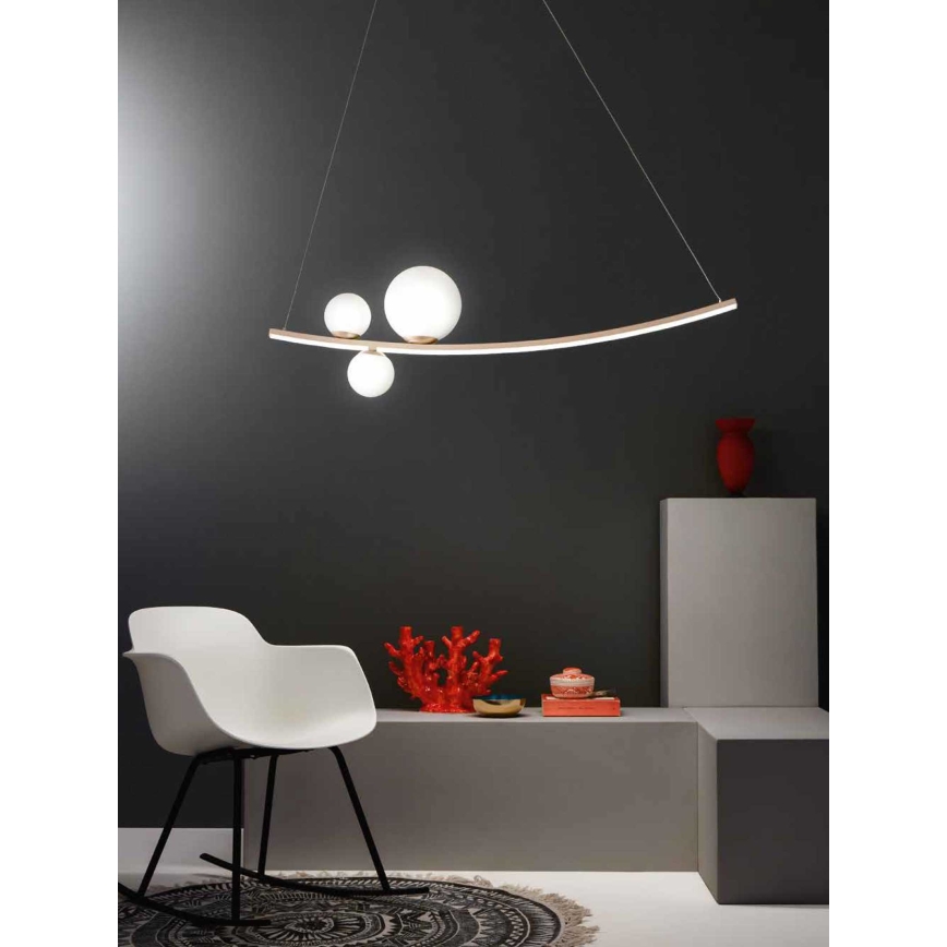Ondaluce - Lustre LED dimerizável suspenso por cabo ALTALENA LED/48W/230V dourado/branco