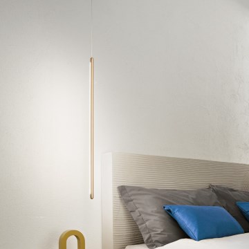 Ondaluce - Lustre LED dimerizável suspenso por cabo GENIUS LED/12W/230V Ø 1,5 cm dourado