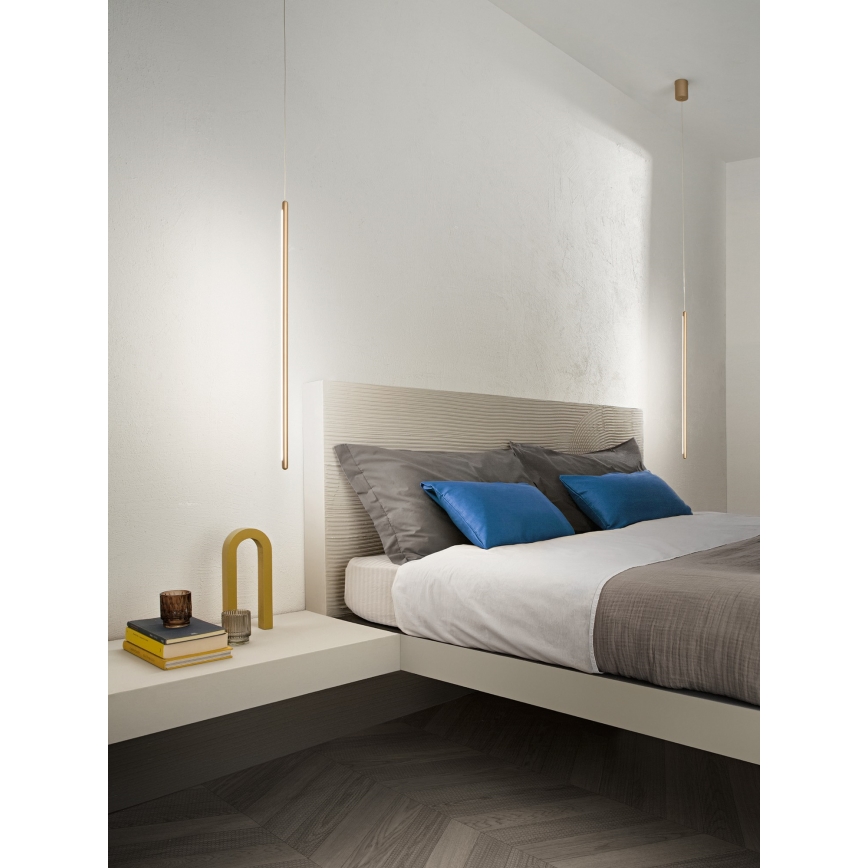 Ondaluce - Lustre LED dimerizável suspenso por cabo GENIUS LED/12W/230V Ø 1,5 cm dourado