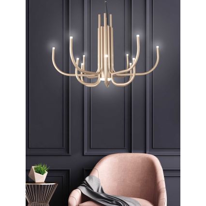 Ondaluce - Lustre LED dimerizável suspenso por cabo NOUVEAU LED/35W/230V Ø 78 cm dourado