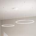 Ondaluce - Lustre LED dimerizável suspenso por cabo SOEL LED/28W/230V + LED/38W 3000/4000K Ø 80/60 cm branco