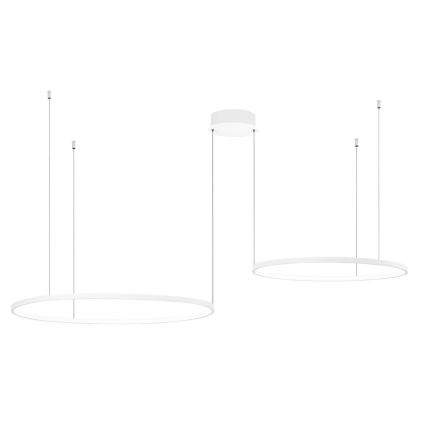 Ondaluce - Lustre LED dimerizável suspenso por cabo SOEL LED/28W/230V + LED/38W 3000/4000K Ø 80/60 cm branco
