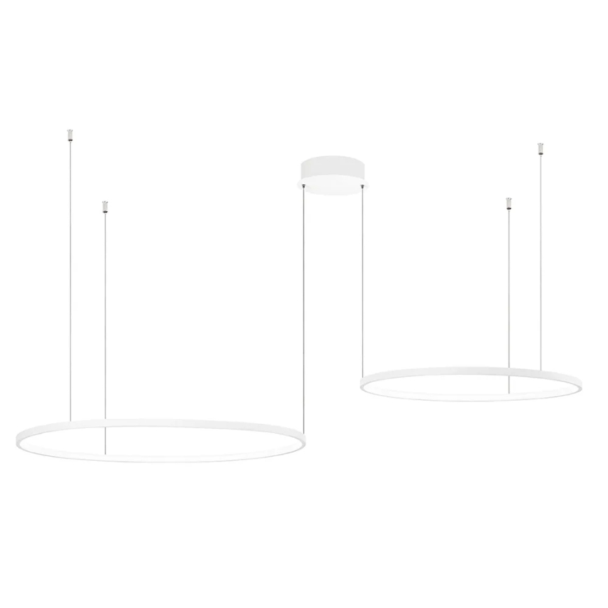 Ondaluce - Lustre LED dimerizável suspenso por cabo SOEL LED/28W/230V + LED/38W 3000/4000K Ø 80/60 cm branco