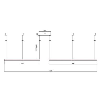 Ondaluce - Lustre LED dimerizável suspenso por cabo SOEL LED/28W/230V + LED/38W 3000/4000K Ø 80/60 cm branco