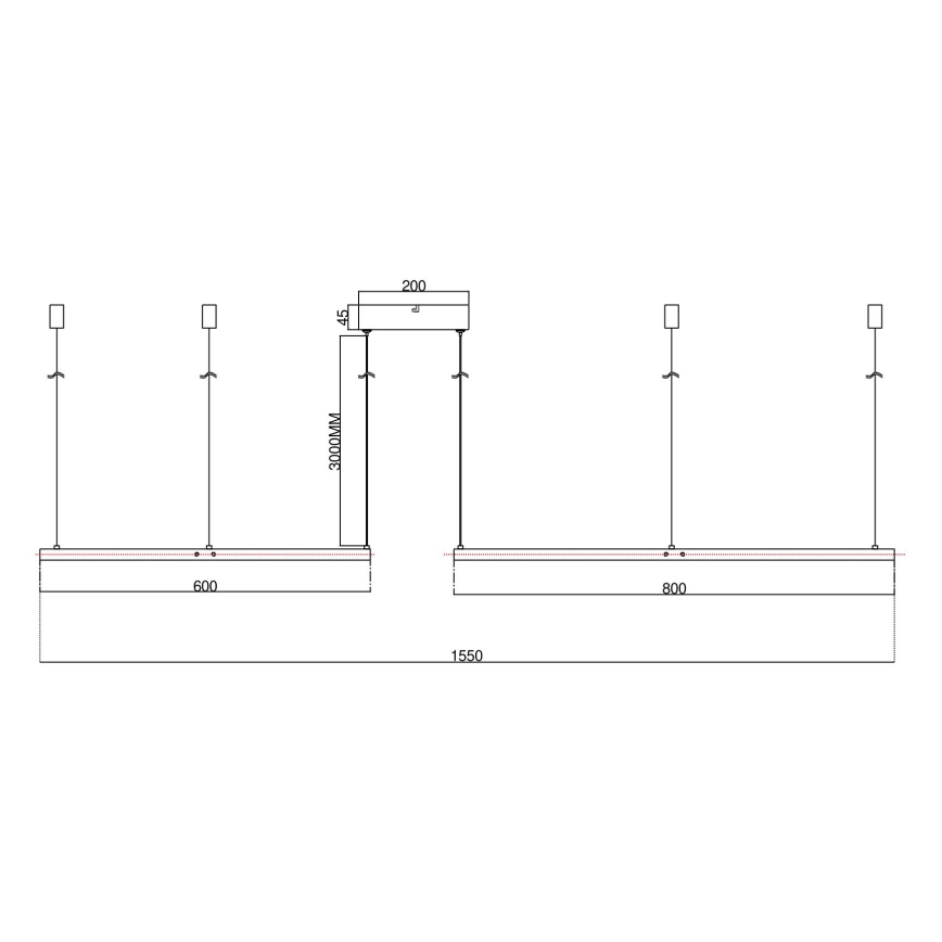 Ondaluce - Lustre LED dimerizável suspenso por cabo SOEL LED/28W/230V + LED/38W 3000/4000K Ø 80/60 cm branco
