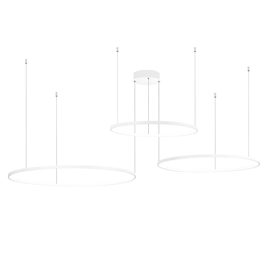 Ondaluce - Lustre pendente LED dimerizável com cabo SOEL LED/28W/230V + LED/38W + LED/47W 3000/4000K diâmetro 100/80/60 cm branco