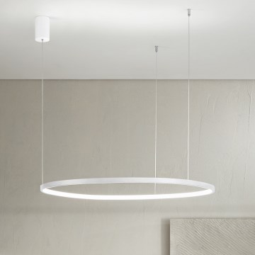 Ondaluce - Lustre LED dimerizável suspenso por cabo SOEL LED/38W/230V 3000/4000K Ø 80 cm branco