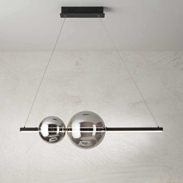Ondaluce - Lustre LED regulável suspenso por cabo FUFI LED/40W/230V preto/fumê