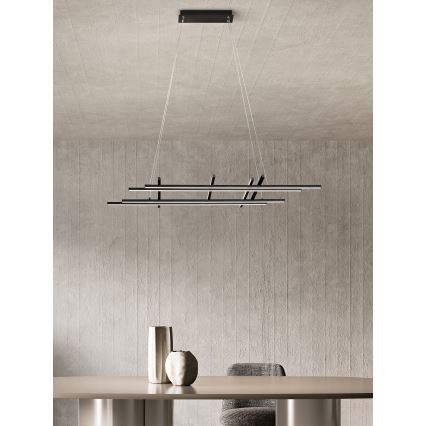 Ondaluce - Lustre LED regulável suspenso por cabo MOVIDA LED/114W/230V preto