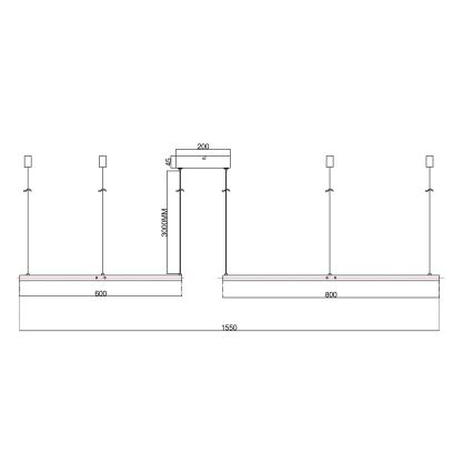 Ondaluce - Lustre LED regulável suspenso por cabo SOEL LED/28W/230V + LED/38W diâmetro 80/60 cm dourado