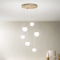 Ondaluce - Lustre LED suspenso por cabo SANTOS LED/48W/230V Ø 45 cm dourado/branco